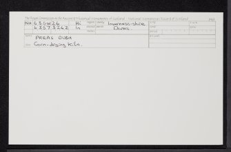 Preas Dubh, NH63SW 26, Ordnance Survey index card, Recto