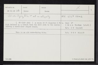 Preas Dubh, NH63SW 26, Ordnance Survey index card, page number 1, Recto
