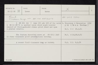 West Town, NH63SW 38, Ordnance Survey index card, page number 1, Recto