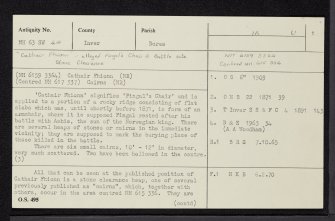 Cathair Fhionn, NH63SW 44, Ordnance Survey index card, page number 1, Recto