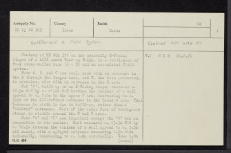 Torr An Daimh, NH63SW 52, Ordnance Survey index card, page number 1, Recto