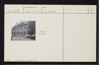 Inverness, 86 - 88 Church Street, Dunbar's Hospital, NH64NE 14, Ordnance Survey index card, Recto