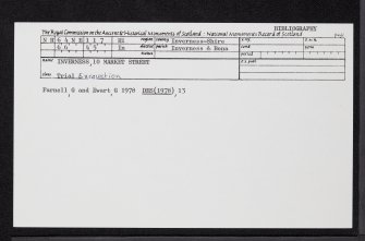 Inverness, 10 Market Street, NH64NE 117, Ordnance Survey index card, Recto