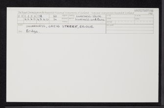 Inverness, Church Lane, Suspension Footbridge, NH64NE 118, Ordnance Survey index card, Recto