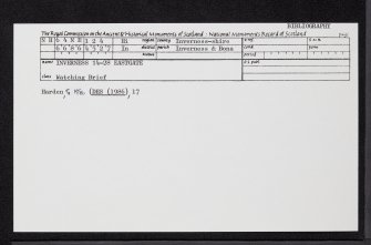 Inverness, 14 - 28 Eastgate, NH64NE 124, Ordnance Survey index card, Recto