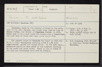 Bunchrew, NH64NW 5, Ordnance Survey index card, Recto