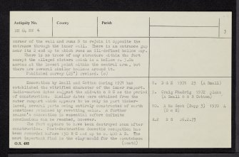 Craig Phadrig, NH64NW 6, Ordnance Survey index card, page number 3, Recto