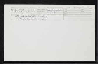 Kirkton, Farnaway Church And Graveyard, NH64NW 8, Ordnance Survey index card, Recto