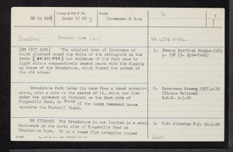 Inverness, 'Broad Stone', NH64SE 4, Ordnance Survey index card, page number 1, Recto