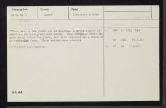 Kilvean, NH64SE 7, Ordnance Survey index card, Recto