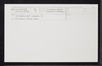 Caledonian Canal, NH64SE 22, Ordnance Survey index card, Recto
