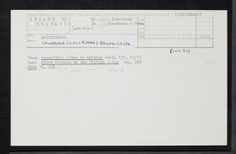 Druidtemple, NH64SE 23, Ordnance Survey index card, Recto