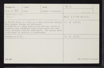 Drummossie Muir, NH64SE 35, Ordnance Survey index card, Recto