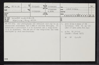 Lower Slackbuie, NH64SE 37, Ordnance Survey index card, page number 1, Recto