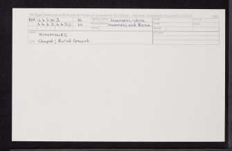 Kinmylies, NH64SW 3, Ordnance Survey index card, Recto