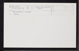 Rosehaugh House, NH65NE 4, Ordnance Survey index card, Recto
