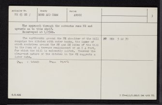 Ormond Castle, NH65SE 1, Ordnance Survey index card, page number 3, Recto