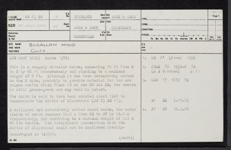 Bogallan Wood, NH65SW 7, Ordnance Survey index card, page number 1, Recto