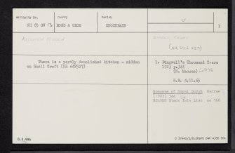 Shell Croft, NH65SW 13, Ordnance Survey index card, page number 1, Recto