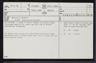 Alnessferry, NH66NE 19, Ordnance Survey index card, page number 1, Recto