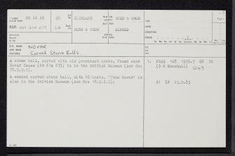 Novar, NH66NW 20, Ordnance Survey index card, page number 1, Recto