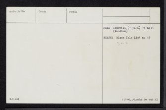 Wester Brae, NH66SE 6, Ordnance Survey index card, Verso