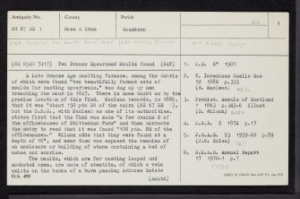 Sittenham, NH67SE 1, Ordnance Survey index card, page number 1, Recto