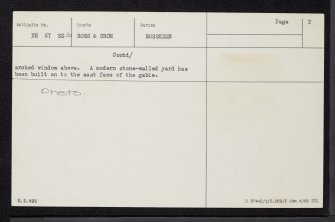 Nonakiln, NH67SE 20, Ordnance Survey index card, page number 2, Verso