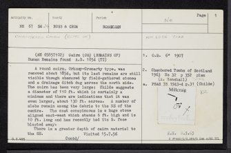 Millcraig, NH67SE 24, Ordnance Survey index card, page number 1, Recto