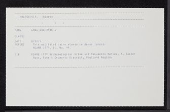 Cnoc Ducharie, NH67SW 14, Ordnance Survey index card, Recto