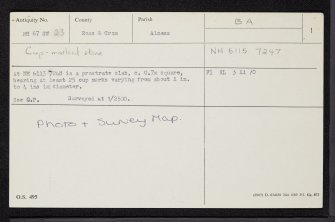 Ardoch, NH67SW 23, Ordnance Survey index card, page number 1, Recto