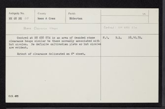 Ardvannie, NH68NE 20, Ordnance Survey index card, Recto