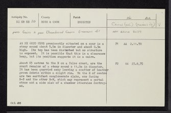 Leachonich, NH68NE 30, Ordnance Survey index card, Recto