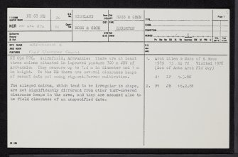 Ardvannie, NH68NE 36, Ordnance Survey index card, page number 1, Recto