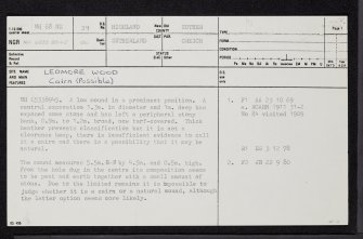 Ledmore Wood, NH68NE 39, Ordnance Survey index card, page number 1, Recto