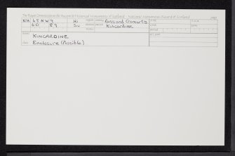 Kincardine, NH68NW 9, Ordnance Survey index card, Recto