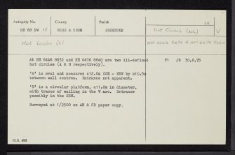 Easter Fearn 1, NH68NW 13, Ordnance Survey index card, Recto