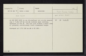 Casandamff, NH68SE 14, Ordnance Survey index card, Recto