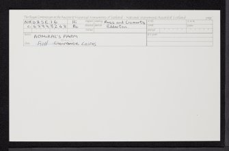 Admiral's Farm, NH68SE 16, Ordnance Survey index card, Recto