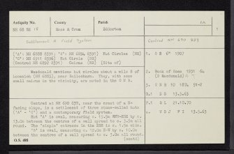 Meikle Gluich, NH68SE 18, Ordnance Survey index card, page number 1, Recto