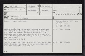 Kantent, NH69NE 1, Ordnance Survey index card, page number 1, Recto