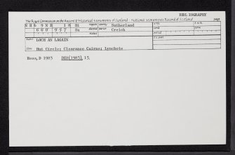 Loch An Lagain, NH69NE 18, Ordnance Survey index card, Recto