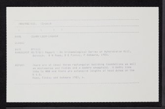 Ceann-Loch-Lagain, NH69NE 21, Ordnance Survey index card, Recto