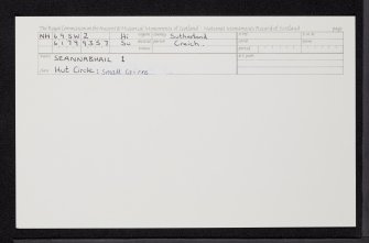 Seannabhail, NH69SW 2, Ordnance Survey index card, Recto
