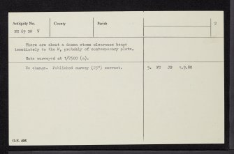 Allt Na H-Atha, NH69SW 8, Ordnance Survey index card, page number 2, Verso