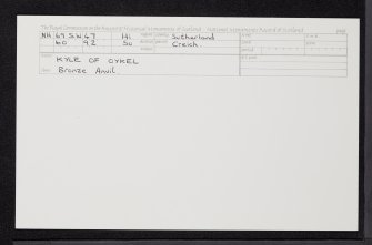Kyle Of Oykel, NH69SW 47, Ordnance Survey index card, Recto
