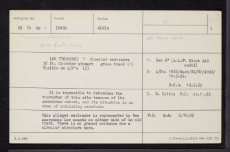Upper Raitts, NH70SE 7, Ordnance Survey index card, page number 1, Recto