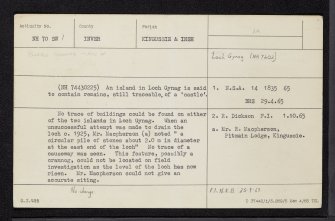 Loch Gynack, NH70SW 1, Ordnance Survey index card, Recto