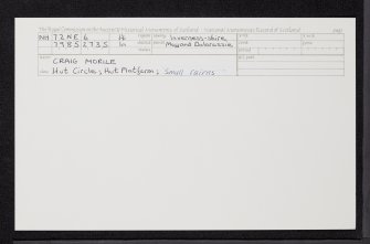 Craig Morile, NH72NE 6, Ordnance Survey index card, Recto