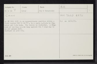 Banchor, NH72SE 7, Ordnance Survey index card, page number 1, Recto